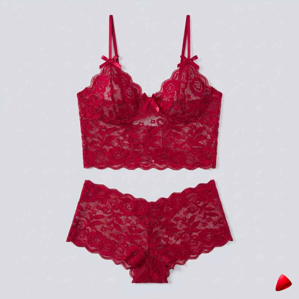 Bralette Florale Travesti Rouge - vue 2