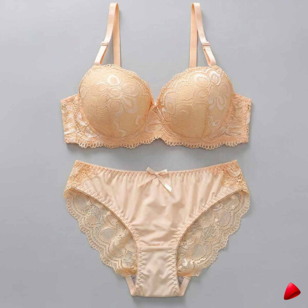 Ensemble Lingerie Travesti Beige Dentelle - vue 2