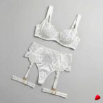 Ensemble Lingerie Travesti Blanc Satine - vue 2