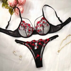 Ensemble Lingerie Éclat Rose – Élégance Transparente