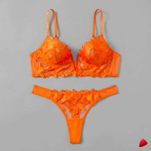 Ensemble Lingerie Travesti Broderie Noir - vue 2