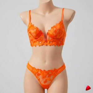 Ensemble Lingerie Travesti Broderie Noir - photo principale travesti & crossdresser