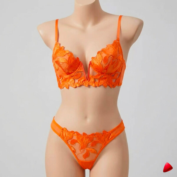 Ensemble Lingerie Travesti Broderie Noir - photo principale travesti & crossdresser