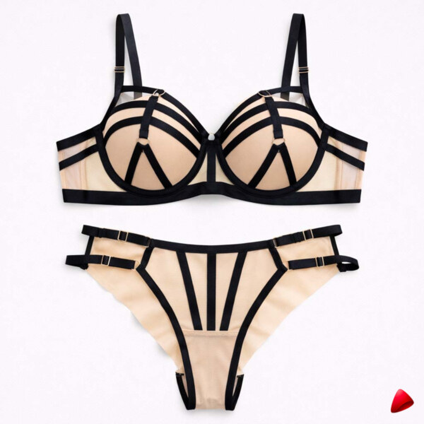 Ensemble Lingerie Travesti Noir Séduction - vue 2