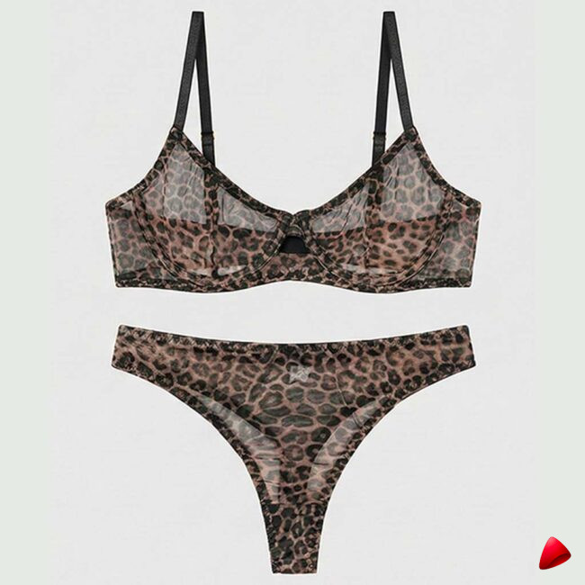 Ensemble Lingerie Travesti Léopard - vue 2