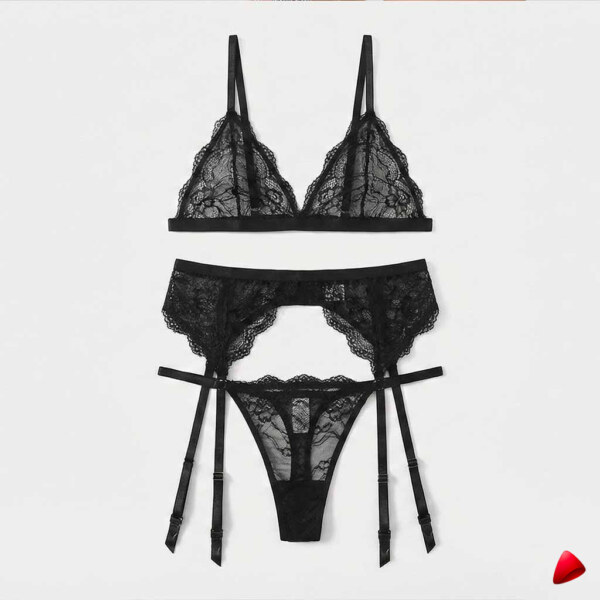 Ensemble Lingerie Travesti Grande Taille Noir - vue 2