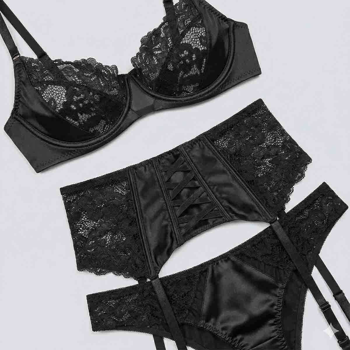 Ensemble Lingerie Noire – Dentelle Éthérée et Élégance – Image 3