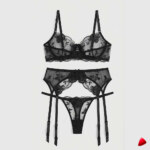 Ensemble Dentelle Travesti Noir Eclat - vue 2