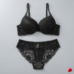 Ensemble Lingerie Travesti Noir Élégant - vue 2