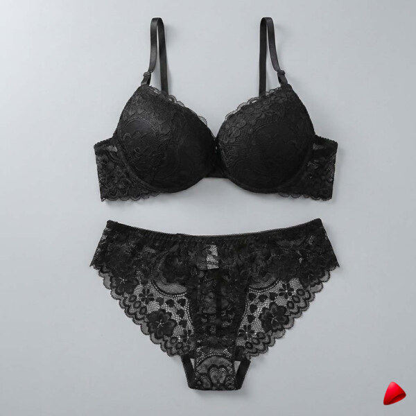 Ensemble Lingerie Travesti Noir Élégant - vue 2
