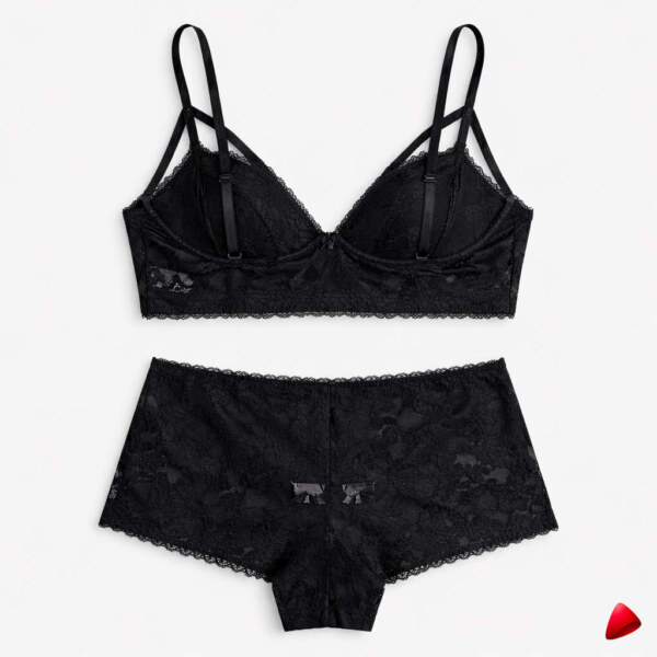 Ensemble Lingerie Crossdresser Noir Classique - vue 2