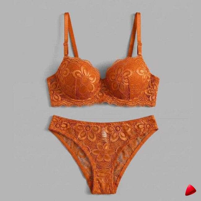 Ensemble Lingerie Travesti Orange Eclat - vue 2