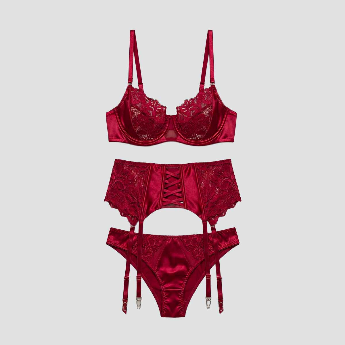 Ensemble Lingerie Rouge – Transparence Élégante – Image 2