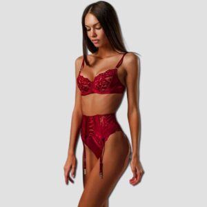 Ensemble Lingerie Rouge – Transparence Élégante