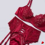 Ensemble Lingerie Travesti Rouge Transparent - vue 3