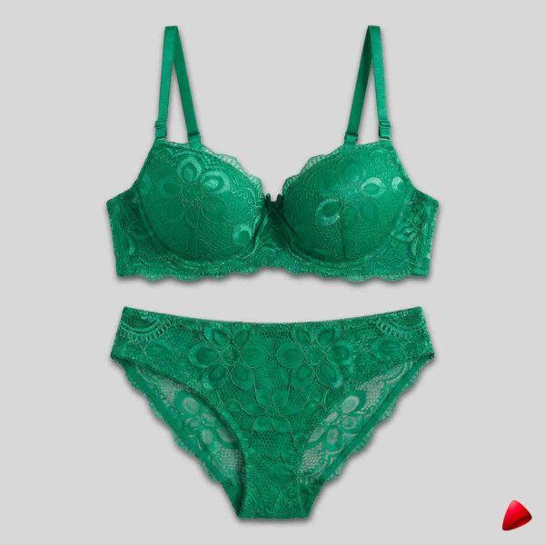 Ensemble Lingerie Travesti Vert Emeraude - vue 2