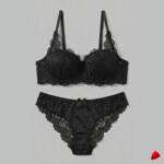 Ensemble Lingerie Crossdresser Noir Eblouissant - vue 2