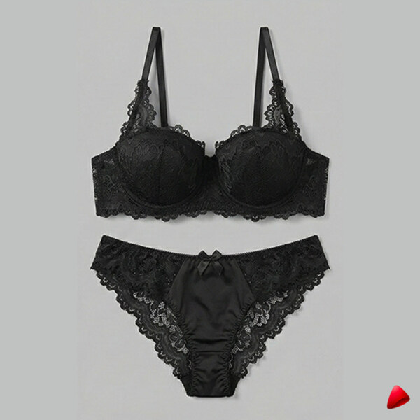 Ensemble Lingerie Crossdresser Noir Eblouissant - vue 2