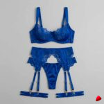 Ensemble Satin Travesti Bleu - vue 2