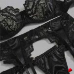 Ensemble Satin Travesti Noir - vue 3