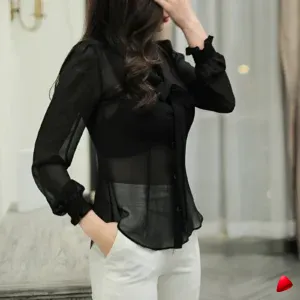 Blouse Chiffon Travesti blouse chiffon transparente, vue 2