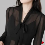 Blouse Chiffon Travesti blouse chiffon transparente, image principale, conçue pour morphologie homme féminisé