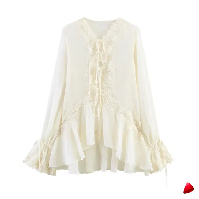 Blouse Crochet Travesti blouse crochet see-through, vue 4