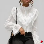 Blouse Dentelle Travesti blouse dentelle, image principale, conçue pour morphologie homme féminisé