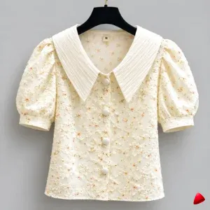 Blouse Fleurie Travesti blouse fleurie, image principale, conçue pour morphologie homme féminisé
