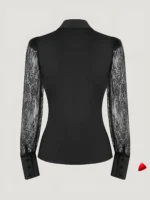 Blouse Manches Dentelle Travesti blouse manches dentelle sheer, vue 4