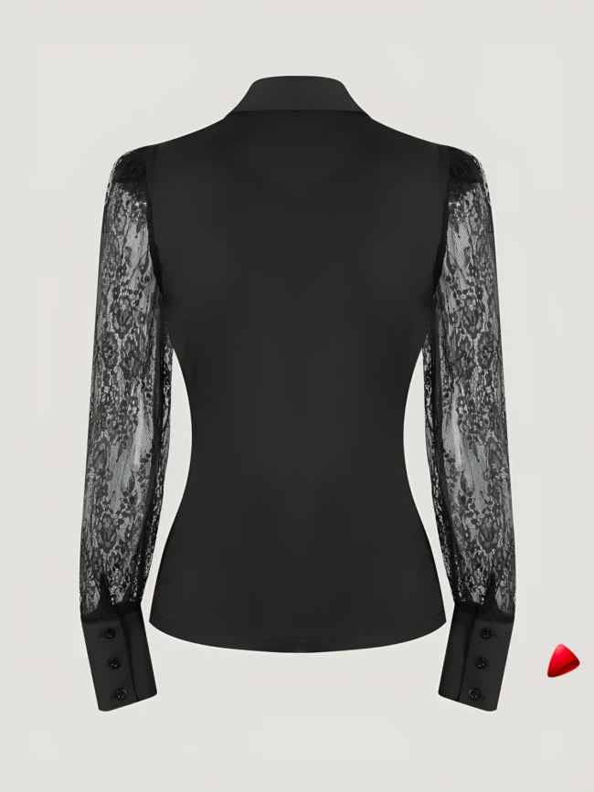 Blouse Manches Dentelle Travesti blouse manches dentelle sheer, vue 4