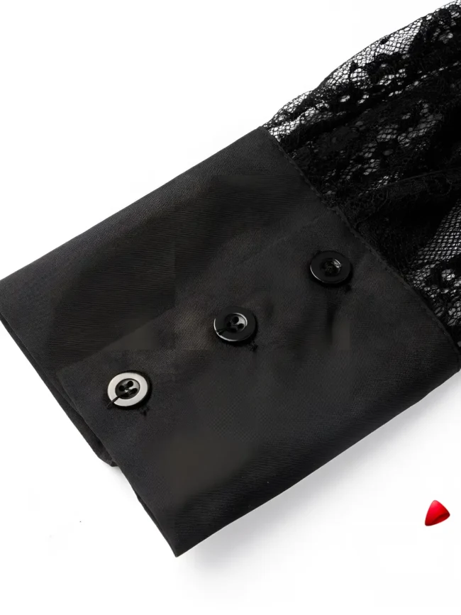 Blouse Manches Dentelle Travesti blouse manches dentelle sheer, vue 5
