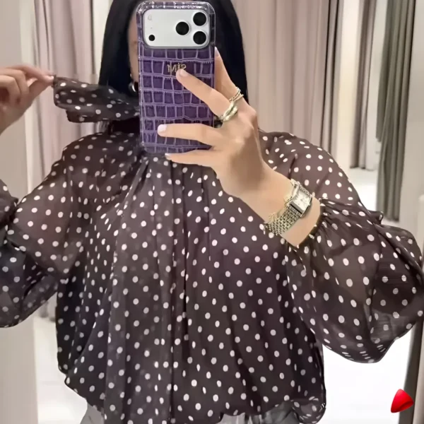 Blouse Polka Dot Travesti blouse polka dot vintage, vue 2