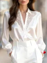 Blouse Satin Travesti blouse satin dentelle, vue 2