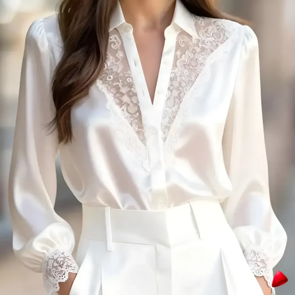 Blouse Satin Travesti blouse satin dentelle, vue 2