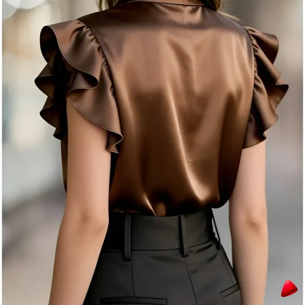 Blouse Ruffle Travesti blouse ruffle satin, vue 2