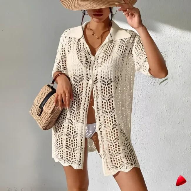 Chemise Plage Travesti chemise plage crochet, vue 3