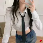 Chemise Cropped Travesti chemise cropped cravate, vue 2