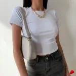 Crop Tee Basique Travesti crop tee basique, vue 4