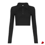 Crop Top Zip Col Travesti crop top zip col, vue 4