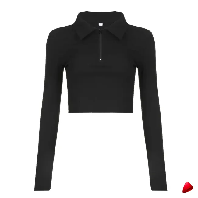 Crop Top Zip Col Travesti crop top zip col, vue 4