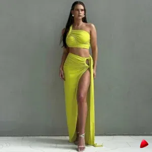 Ensemble Jupe Fendue Travesti ensemble crop jupe fendue, vue 2