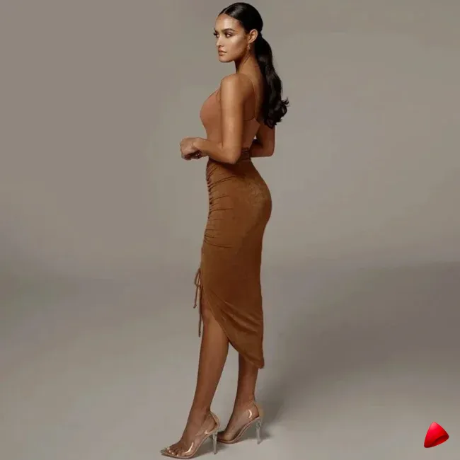 Jupe Asymétrique Travesti jupe asymétrique drapée, vue 3