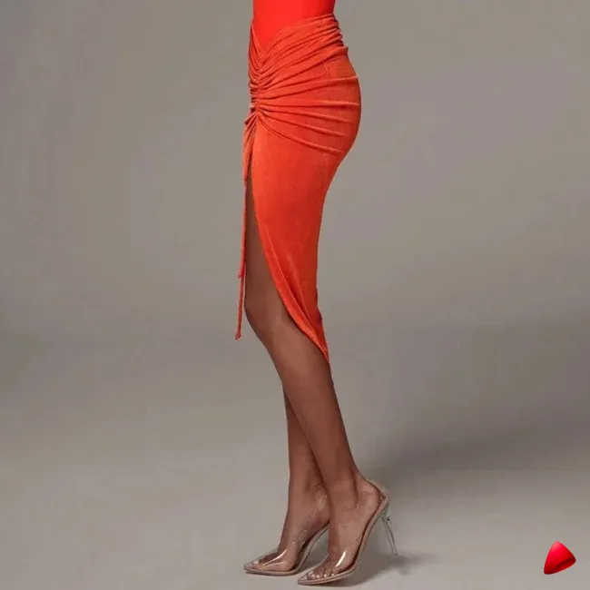 Jupe Asymétrique Travesti jupe asymétrique drapée, vue 5