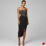 Jupe Asymétrique Travesti jupe asymétrique drapée, image principale, conçue pour morphologie homme féminisé