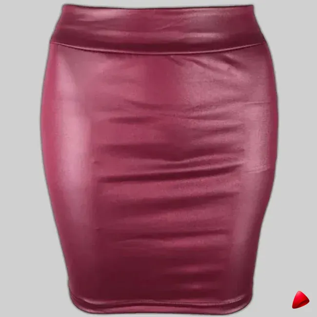 Jupe Crayon Cuir Travesti jupe crayon cuir, vue 4
