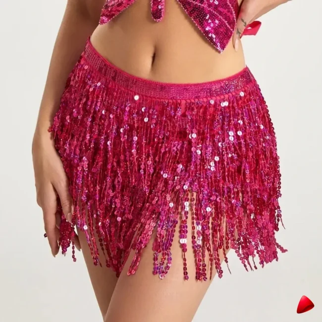 Jupe Sequins Travesti jupe sequins franges, vue 3