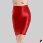 Mini Jupe Crayon Wetlook Travesti mini-jupe crayon wetlook, vue 5