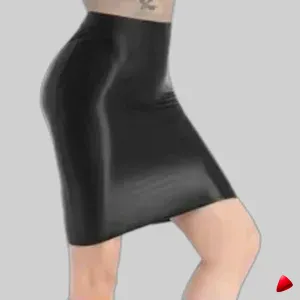 Mini Jupe Crayon Wetlook Travesti mini-jupe crayon wetlook, image principale, conçue pour morphologie homme féminisé
