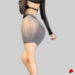 Mini Jupe Ice Silk Travesti mini-jupe ice silk sheer, vue 3